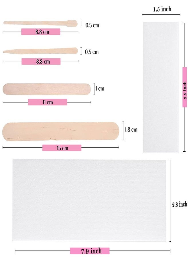 Mibly 4 Style 400 Pcs Assorted Wooden Wax Sticks for Body Legs Face and Small Medium Large Sizes Eyebrow Waxing Applicator Spatulas for (400 Piece Set) - Image 2